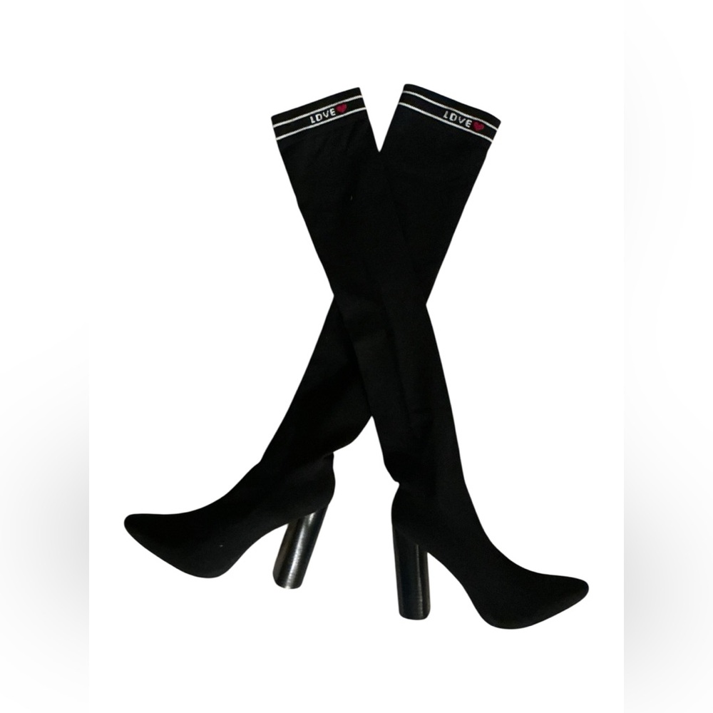 Aldo Black Over-the-Knee socks  Boots with Love Accent